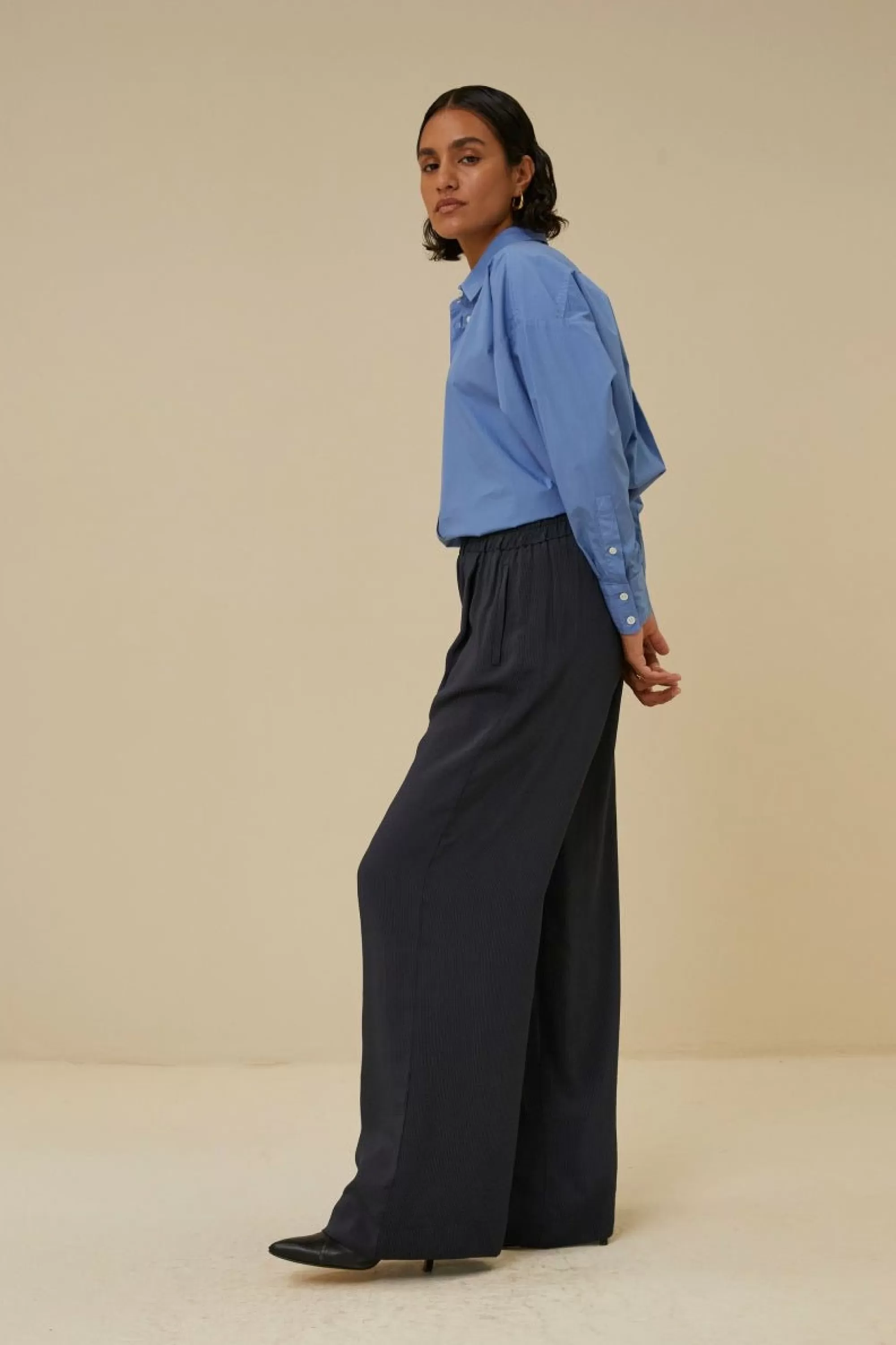 By bar Benji Satin Stripe Pant Graphite Cheap