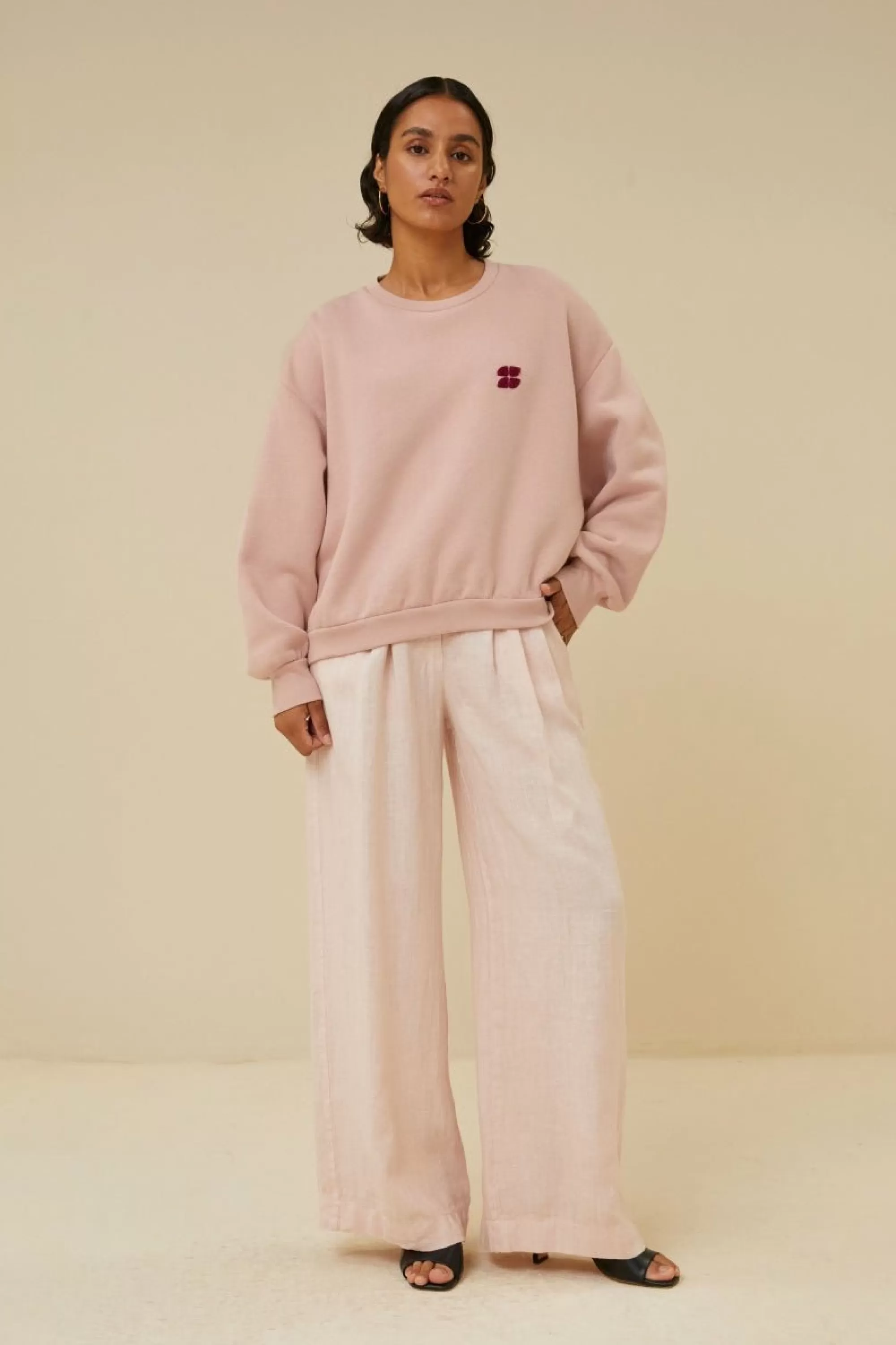 By bar Bibi Short Logo Sweater Light-Violet Clearance