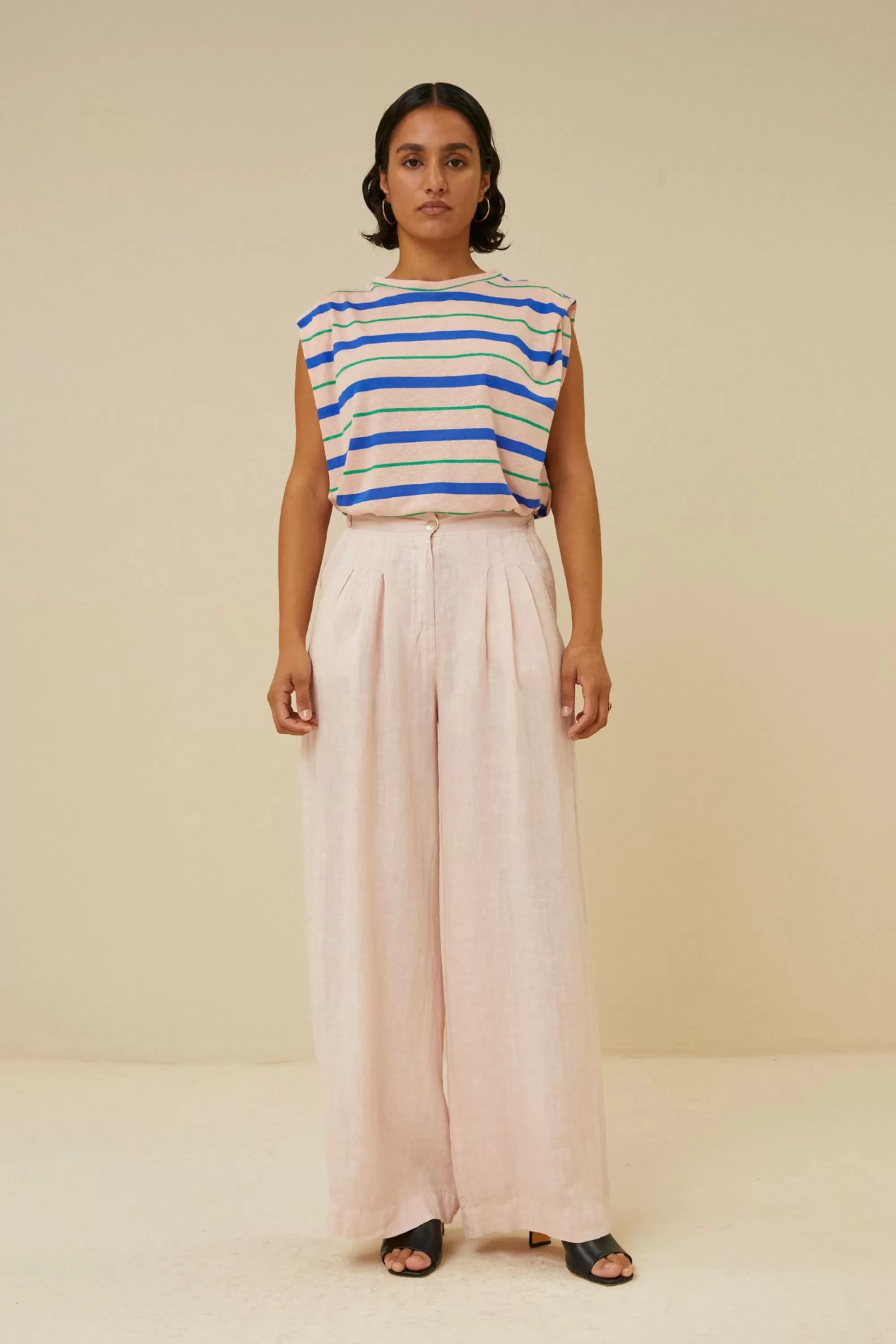 By bar Diede Fresh Stripe Top Fresh-Rose Best