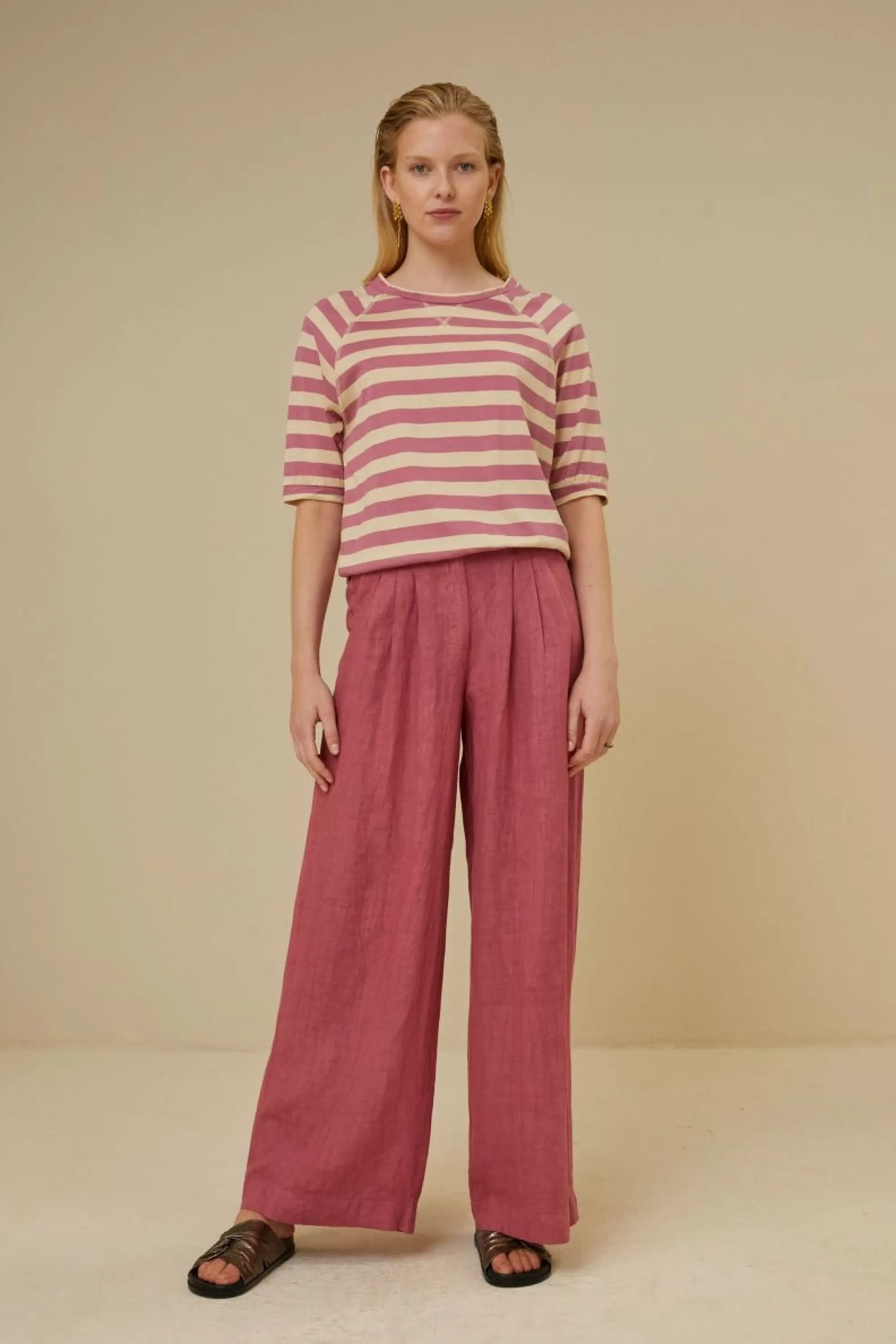 By bar Eli Linen Pant Raspberry New