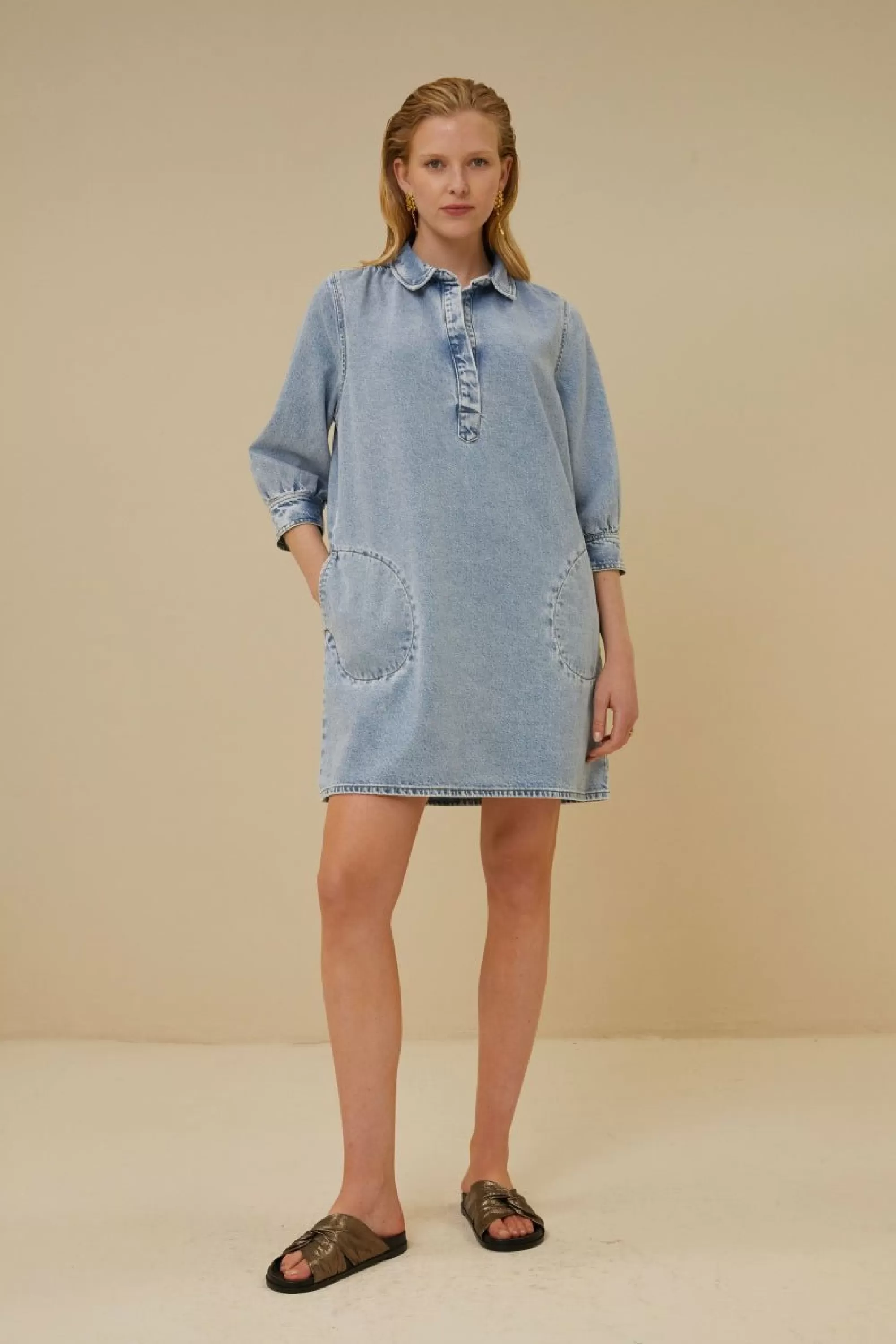 By bar Flynth Denim Dress Light-Denim Sale