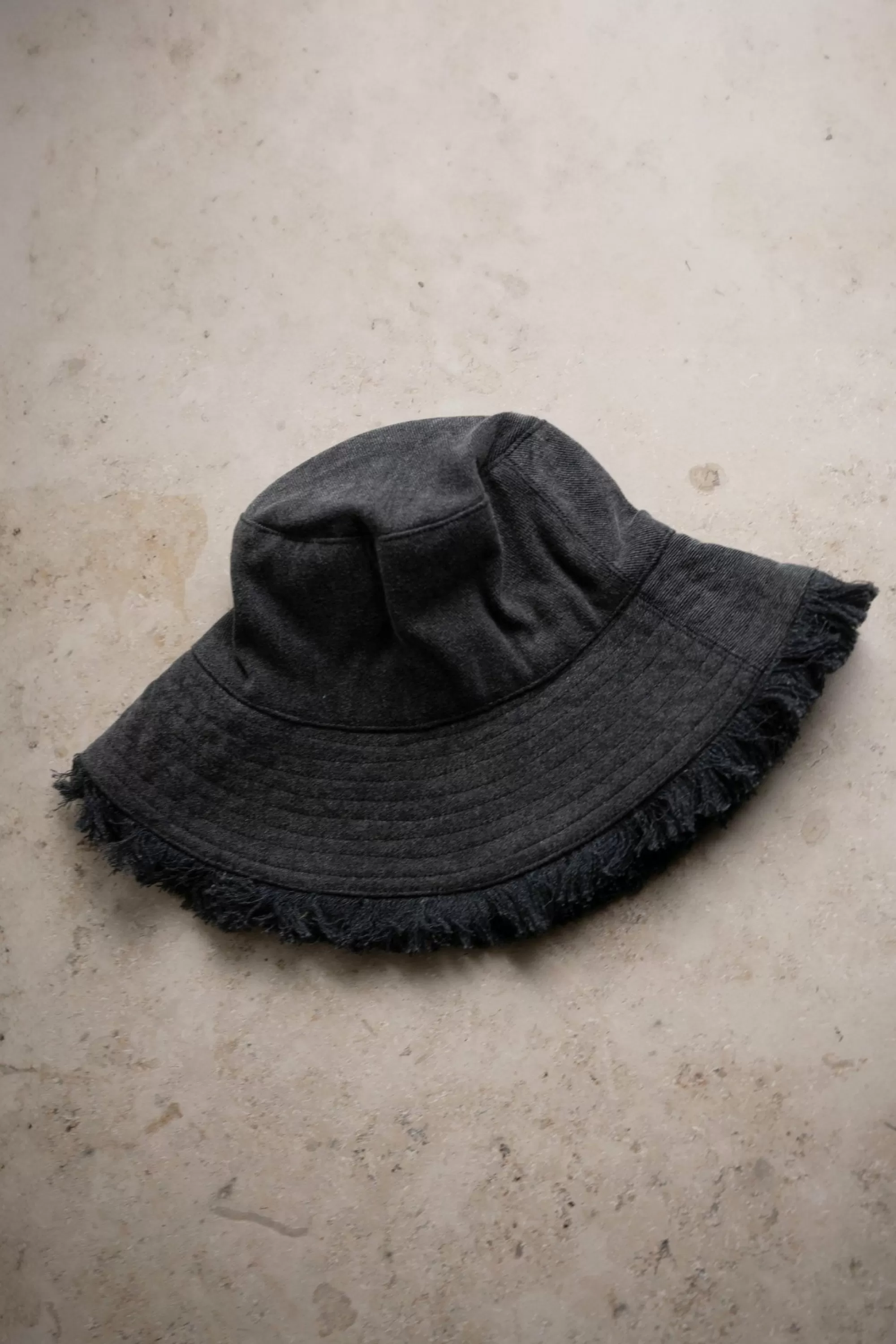 By bar Fringed Bucket Hat Jet-Black Online