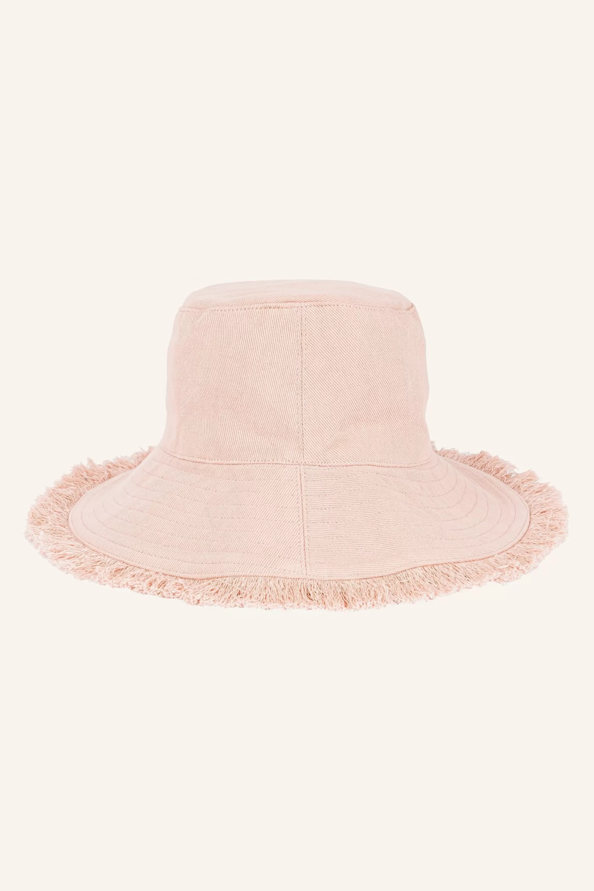 By bar Fringed Bucket Hat Lilac-Rose Fashion