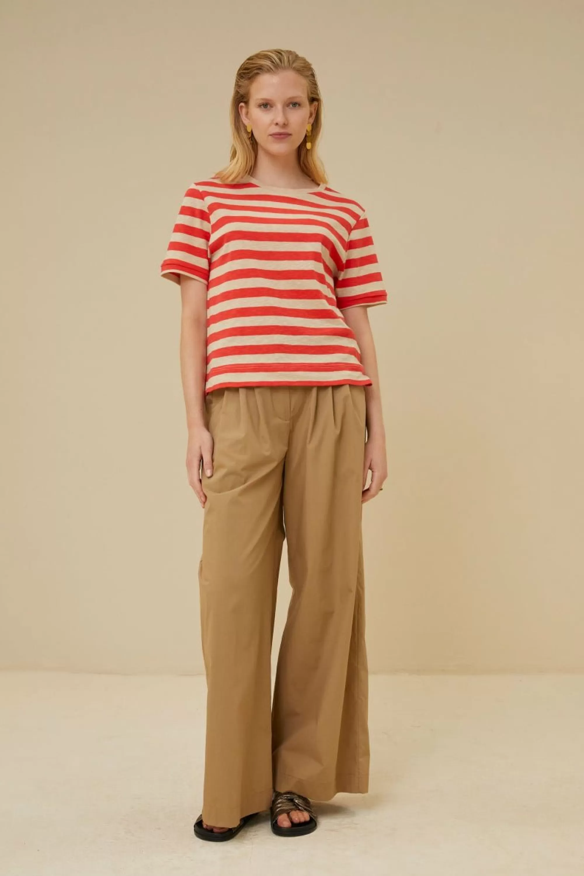 By bar Hope Big Stripe Top Poppy-Red Discount