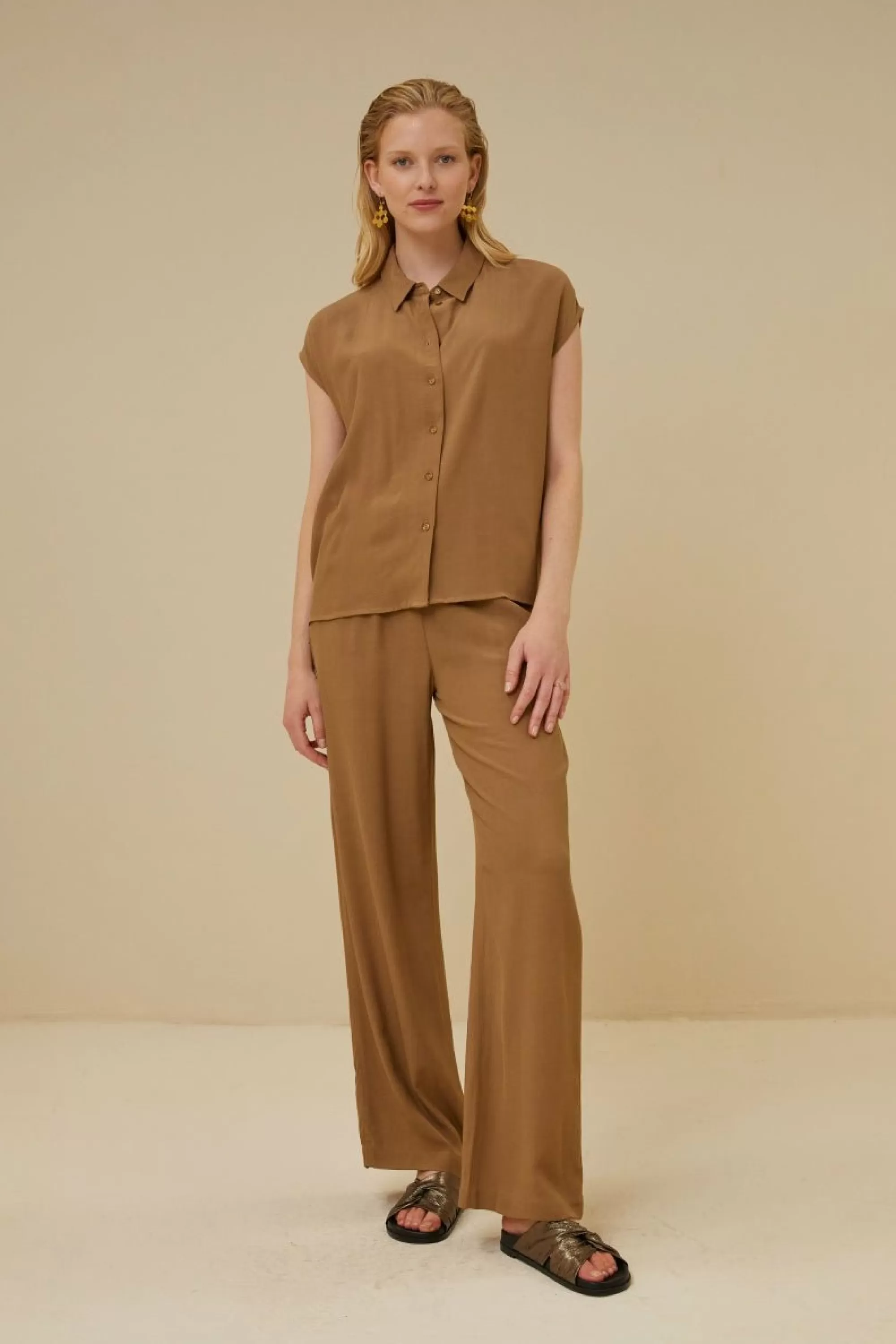 By bar Kiek Viscose Top Khaki Discount