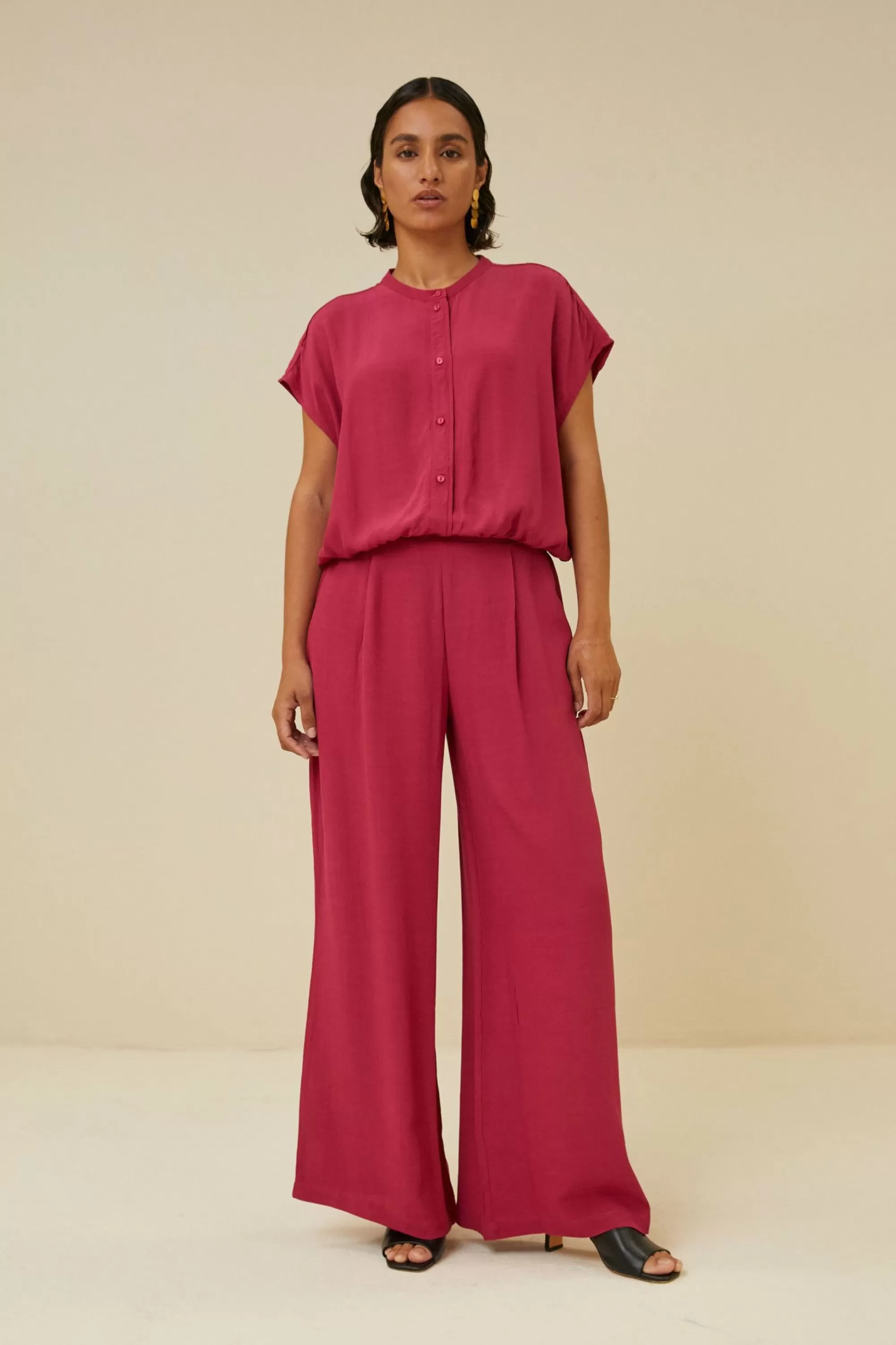 By bar Lode Viscose Blouse Cerise Fashion