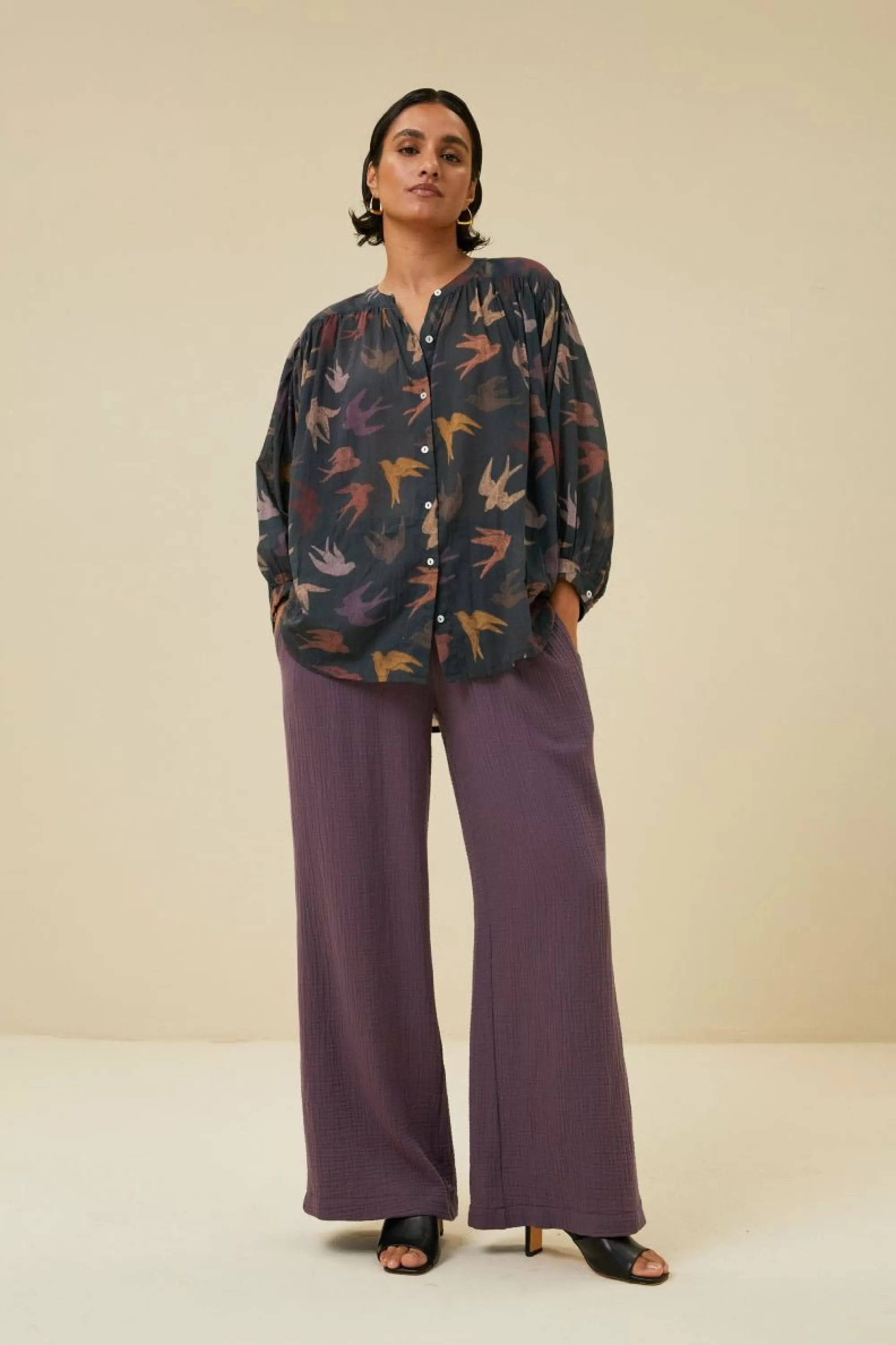 By bar Loua Doppia Pant Dark-Lavender Discount