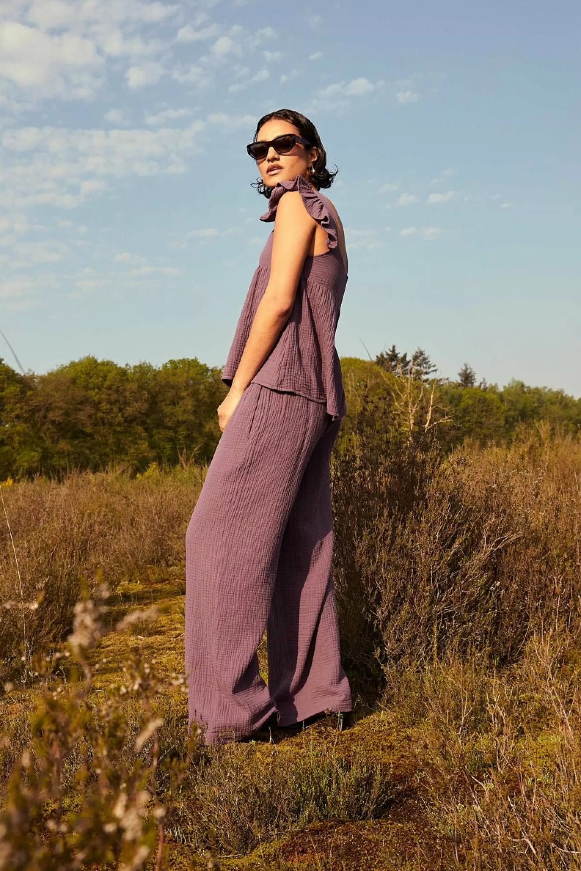 By bar Loua Doppia Pant Dark-Lavender Discount