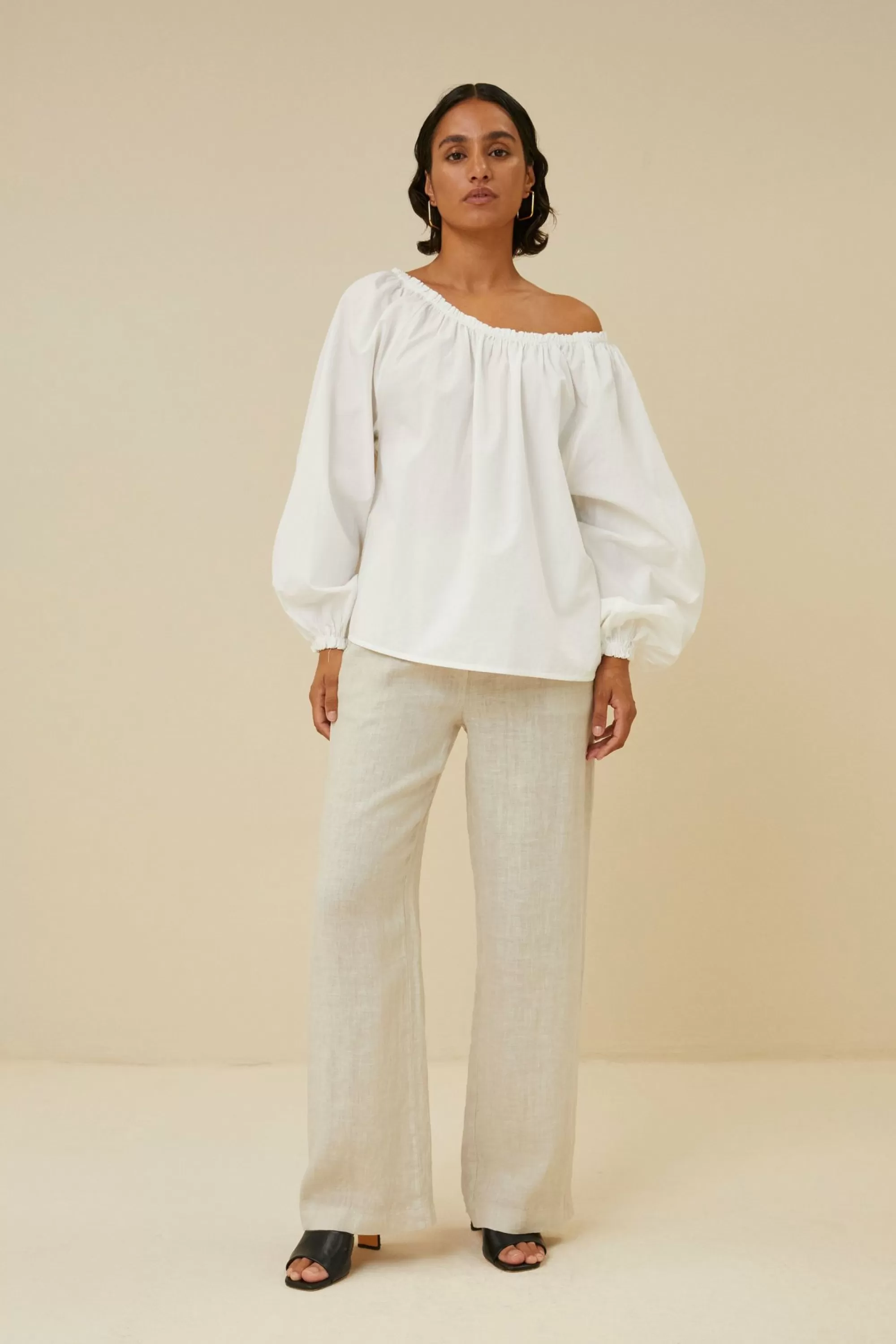 By bar Mira Poplin Blouse White Best Sale