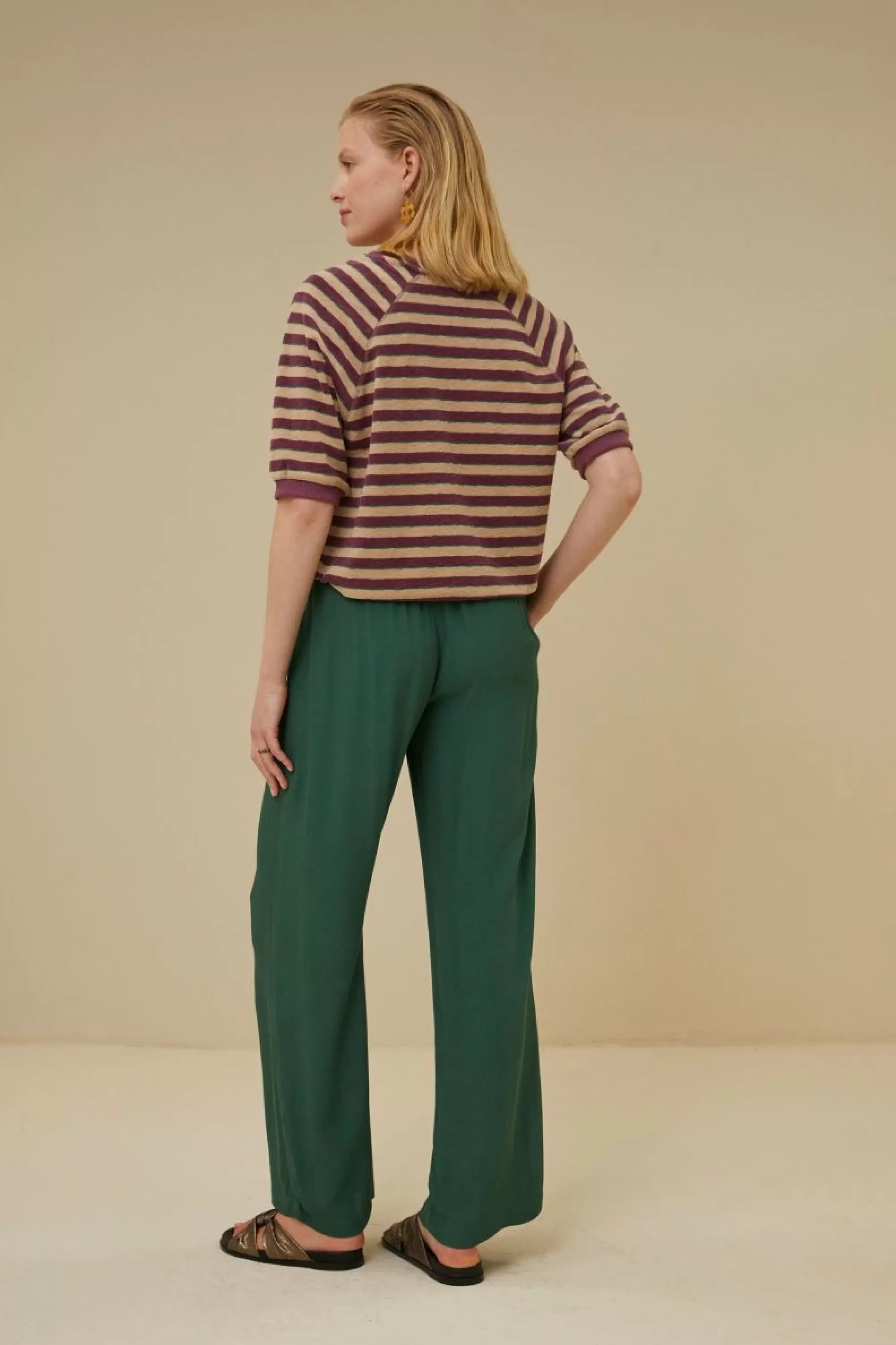 By bar Neva Slub Stripe Top Grape Outlet