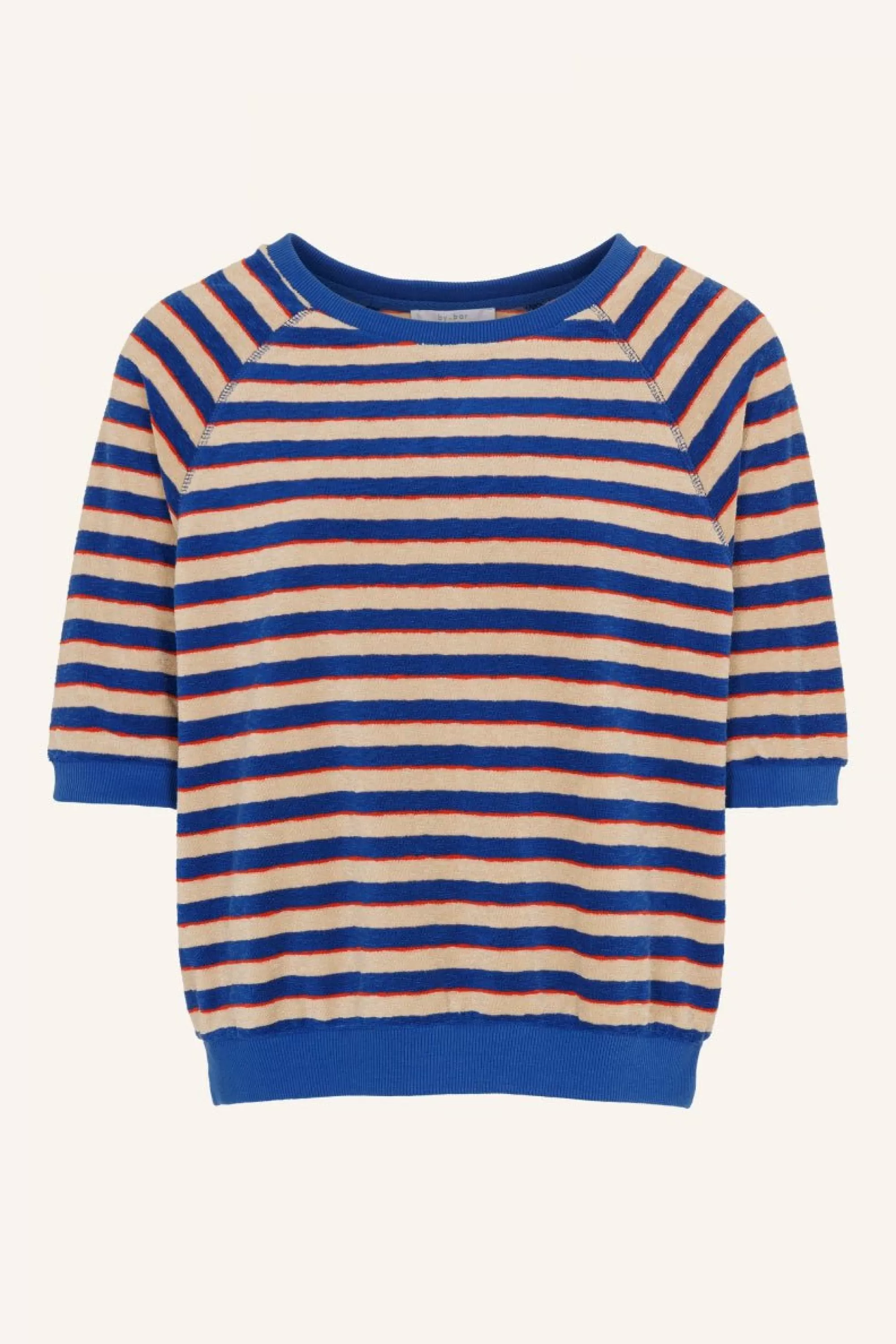 By bar Neva Slub Stripe Top Kingsblue Clearance