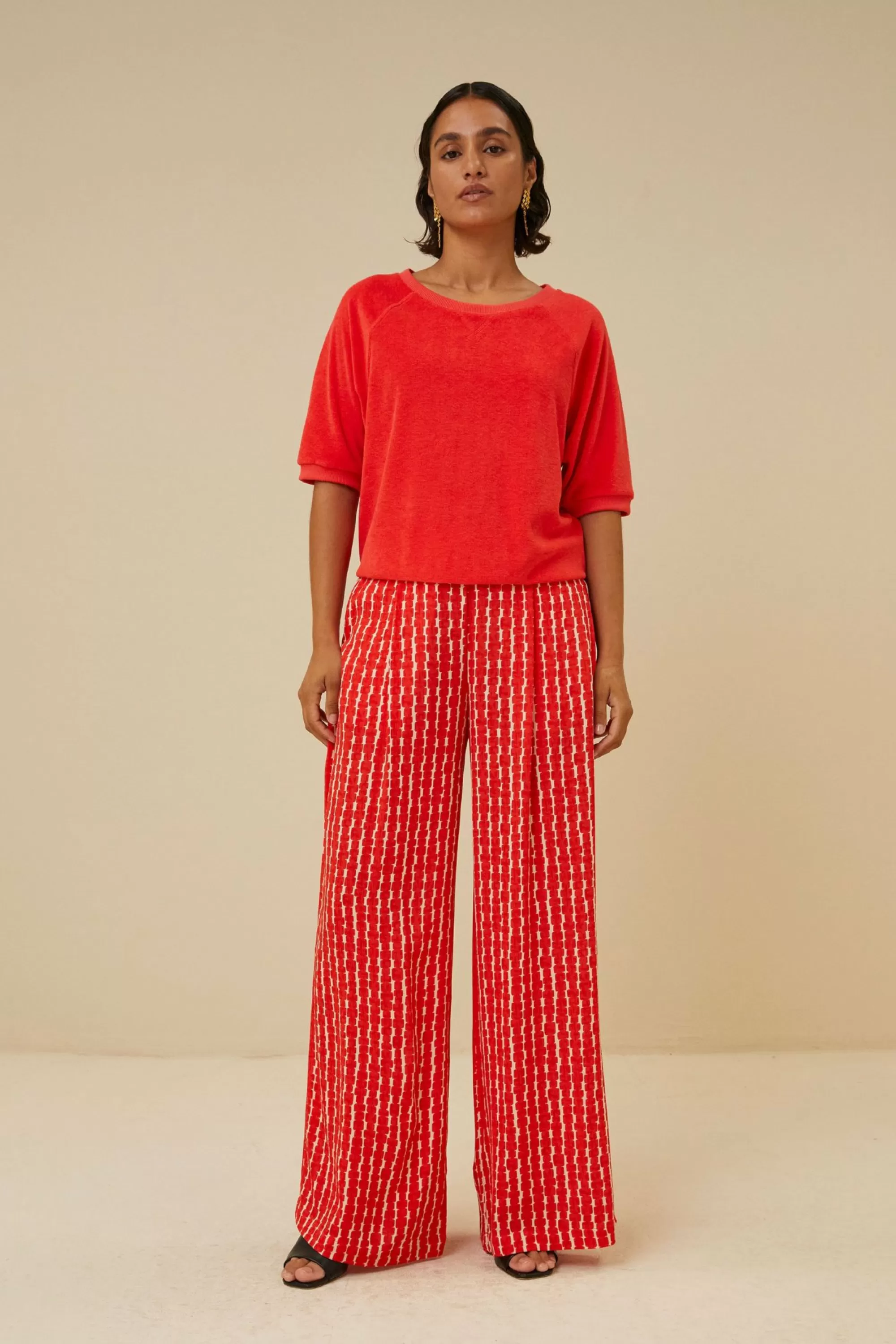 By bar Neva Slub Top Poppy-Red Store