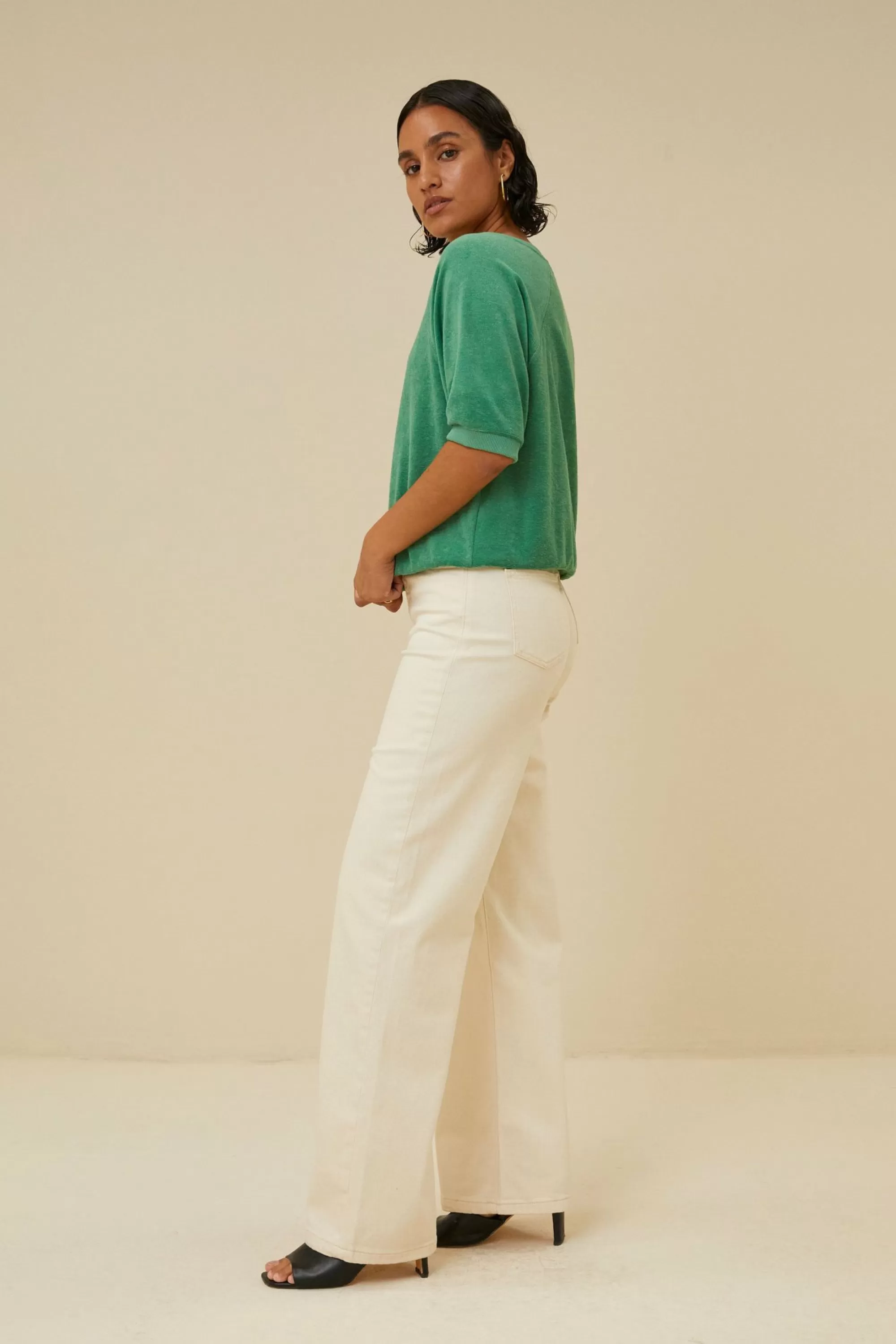 By bar Neva Slub Top Spring-Green Sale