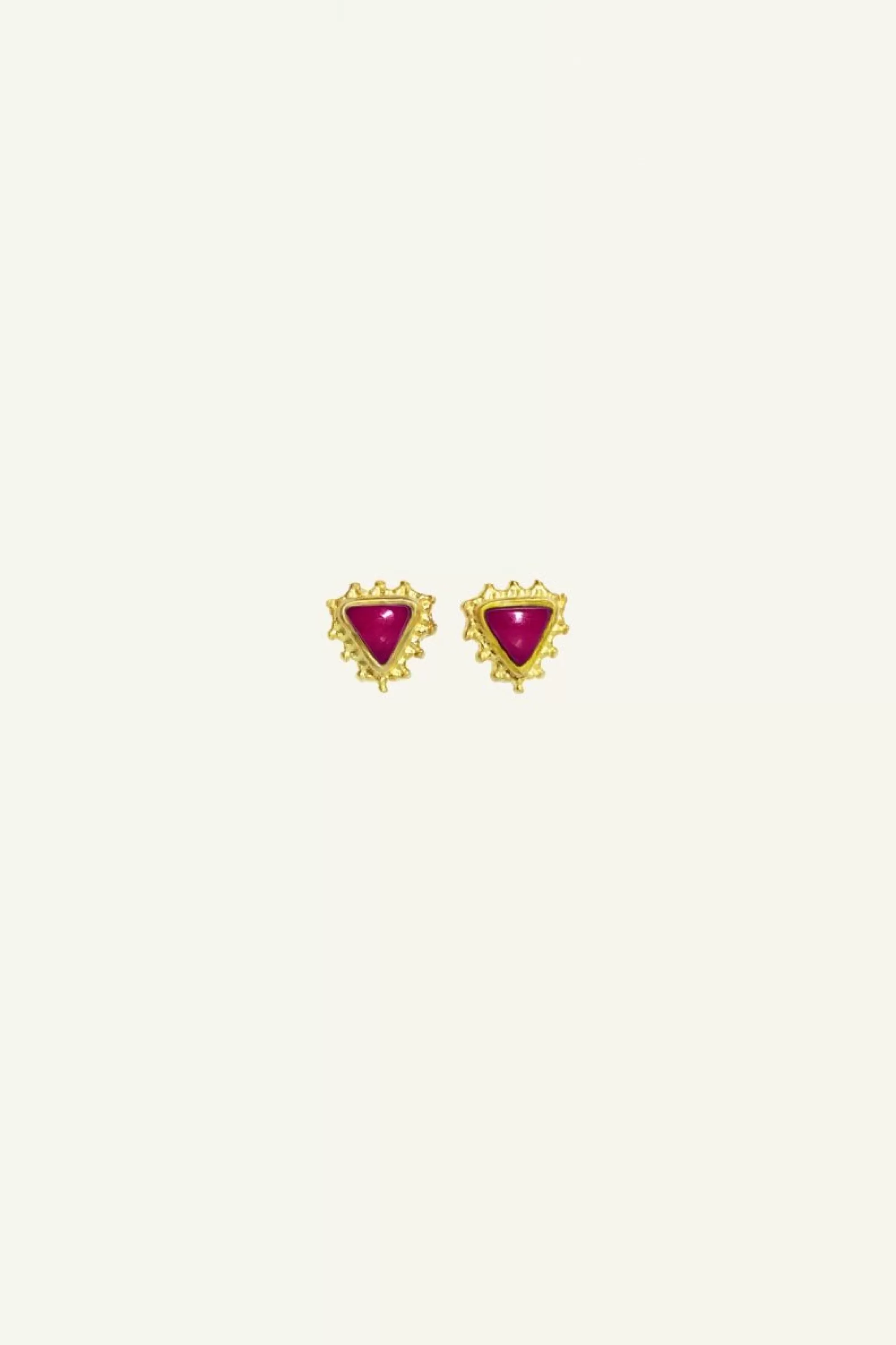 By bar Pd Triangle Stud Earring Ruby Clearance