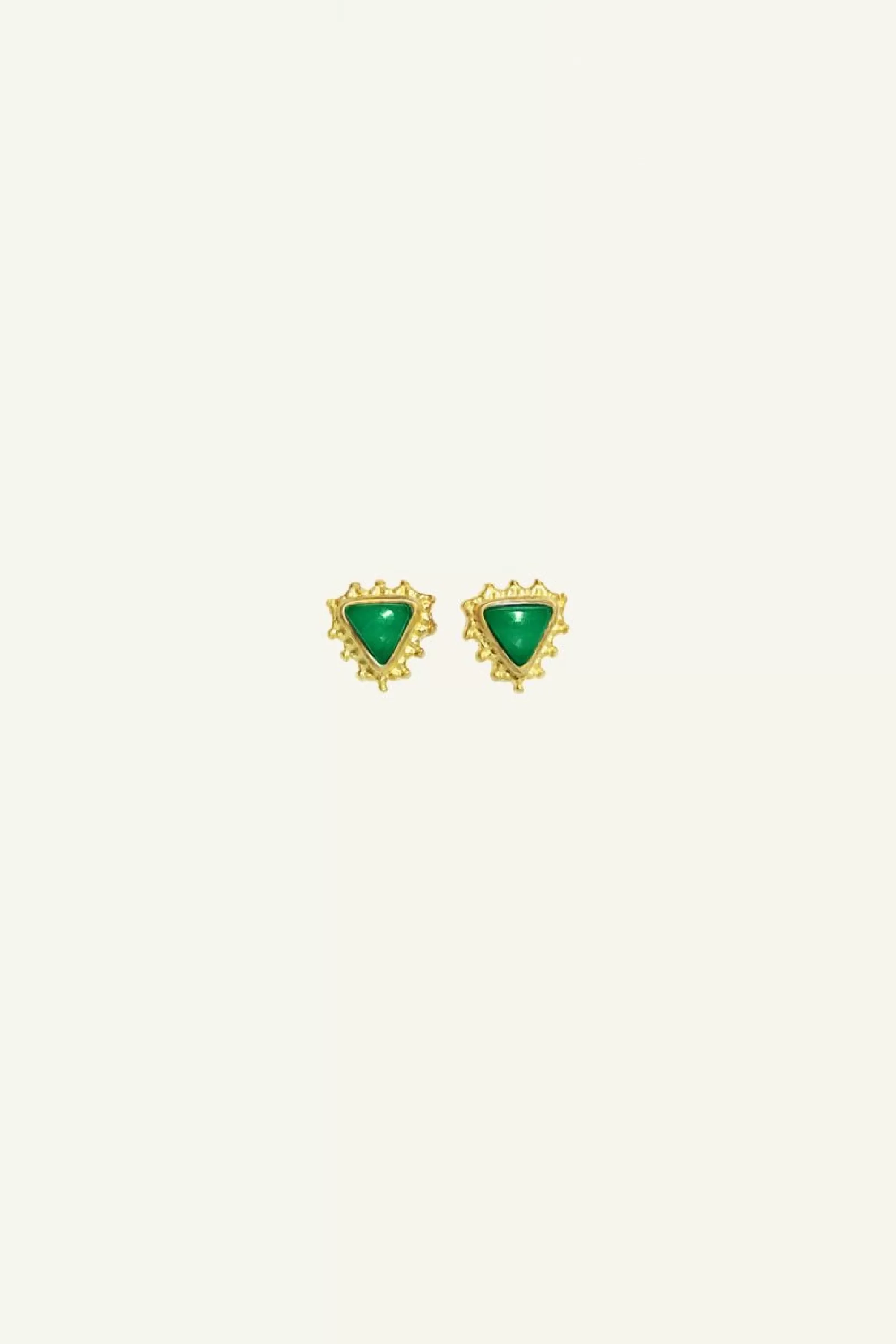 By bar Pd Triangle Stud Earring Green Outlet