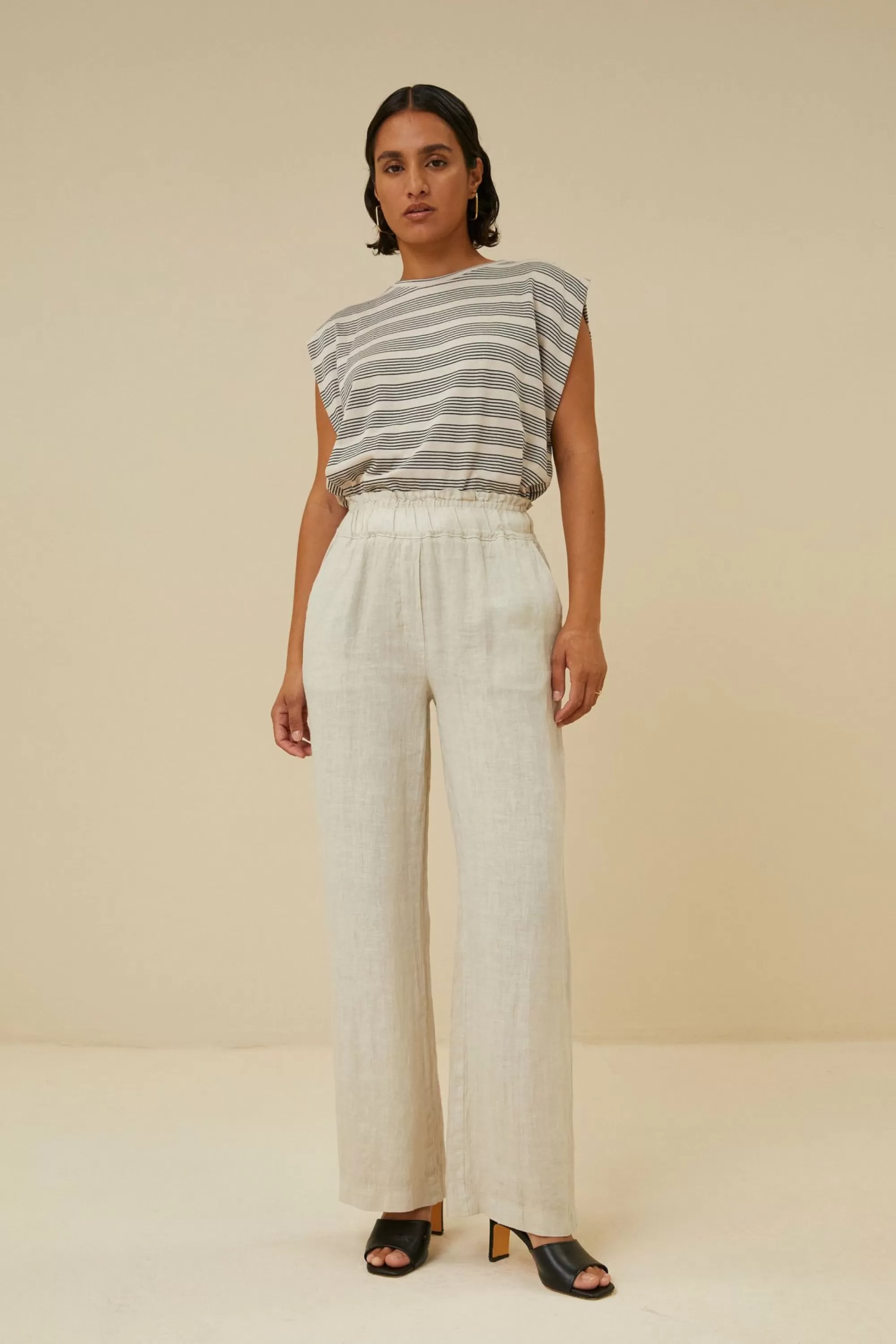 By bar Robyn Linen Pant Chalk Cheap