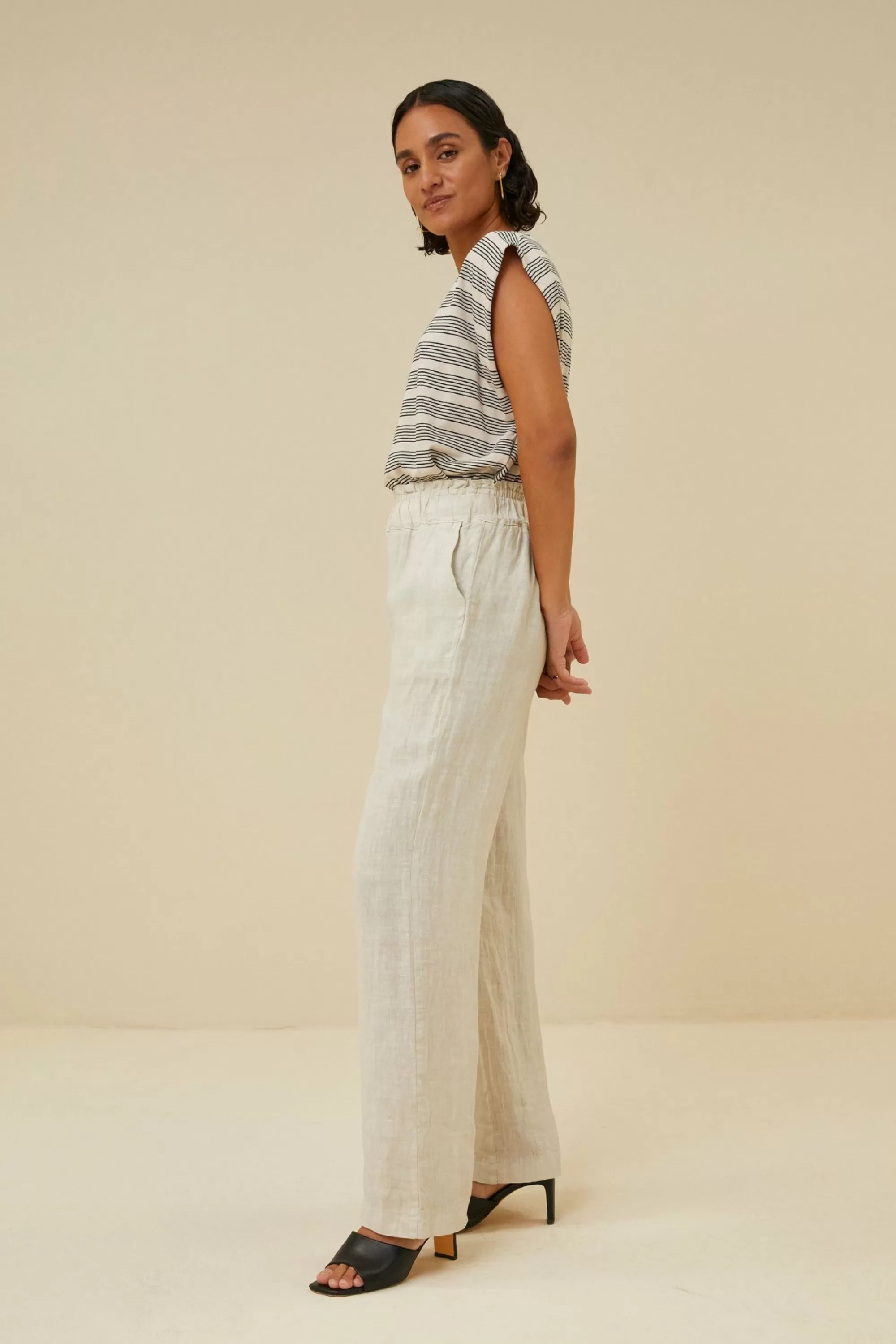 By bar Robyn Linen Pant Chalk Hot