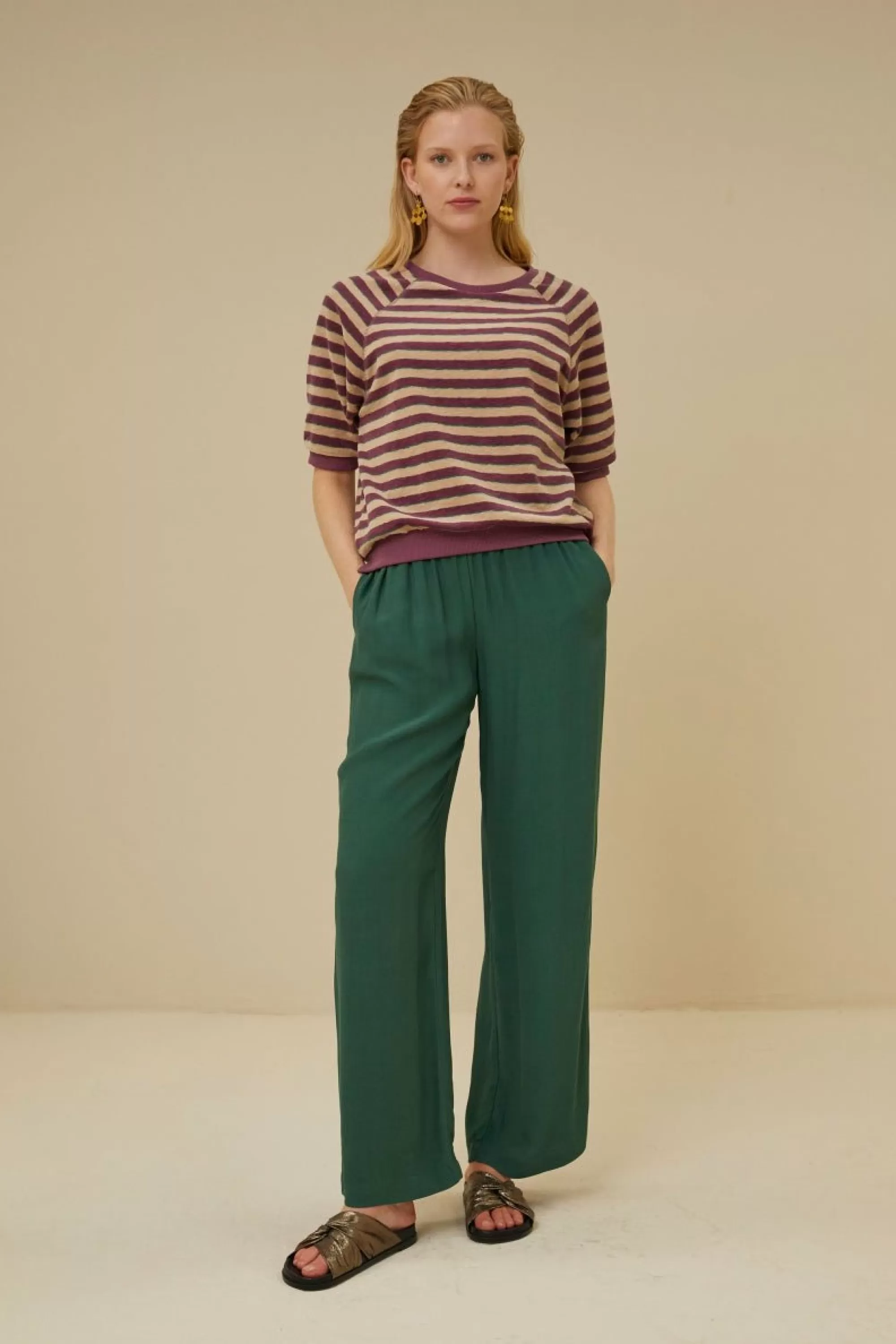 By bar Robyn Viscose Pant Deep-Green Cheap