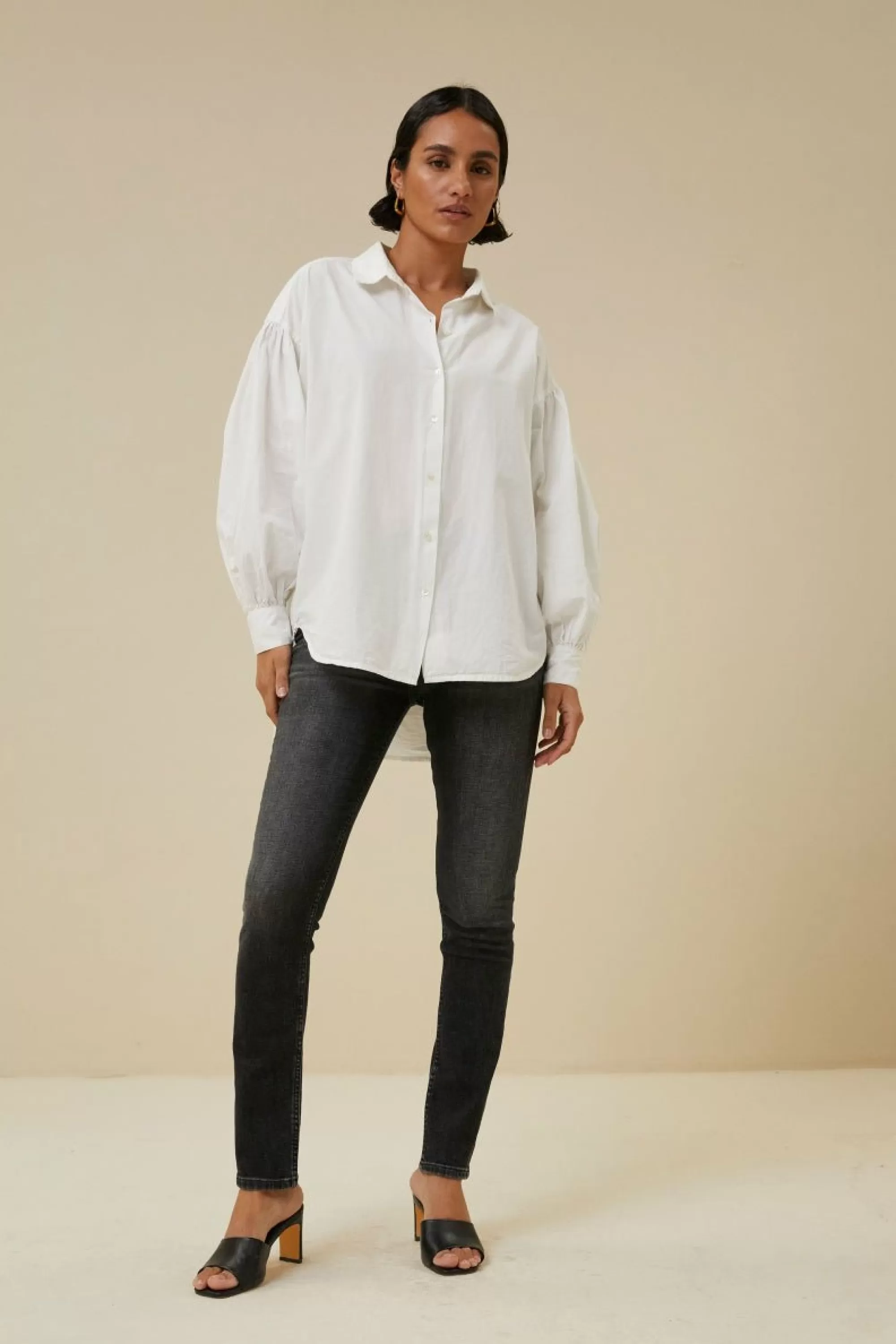 By bar Sarah Poplin Blouse White Cheap