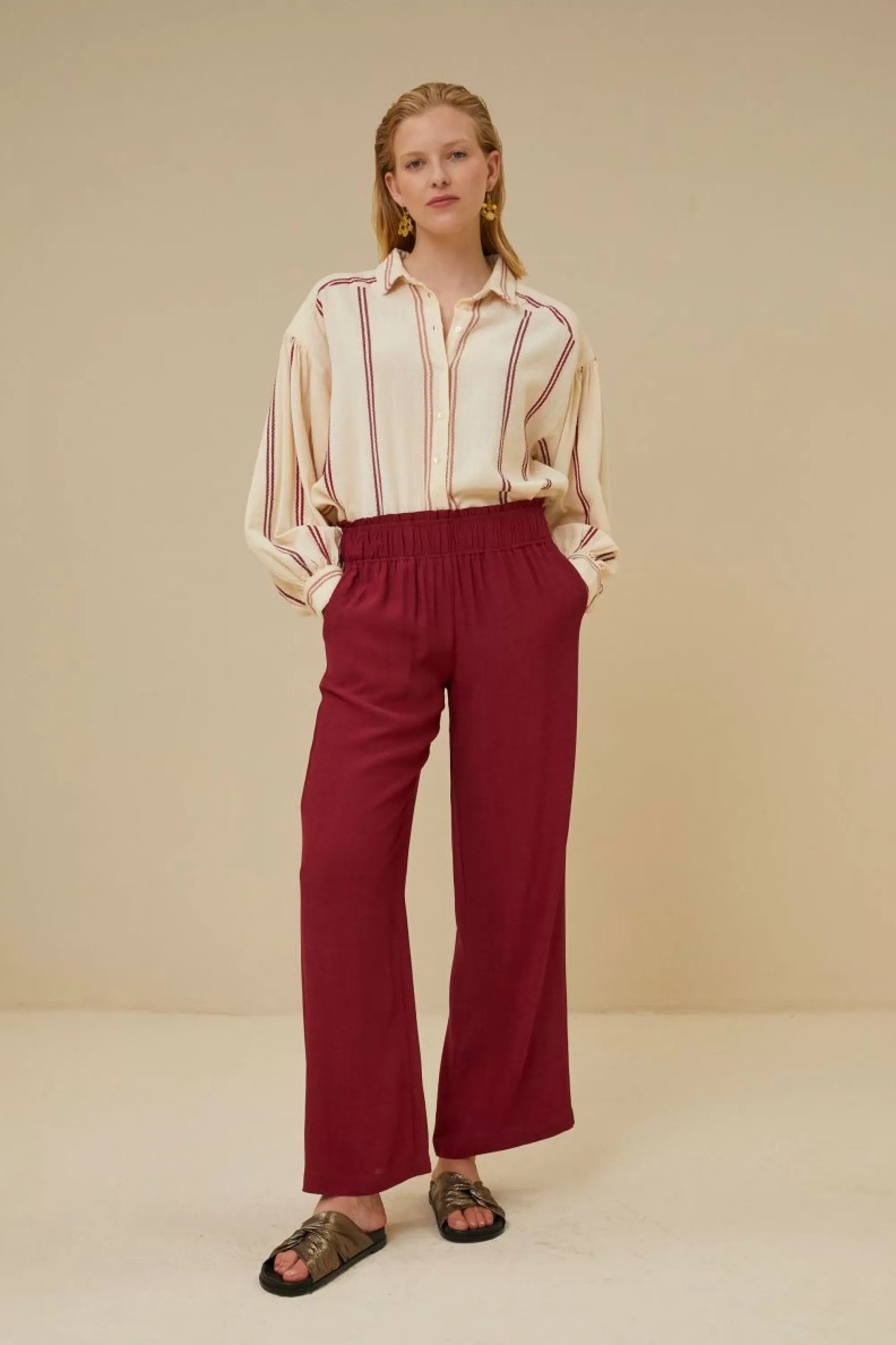 By bar Sarah Short Athia Blouse Grenache Flash Sale