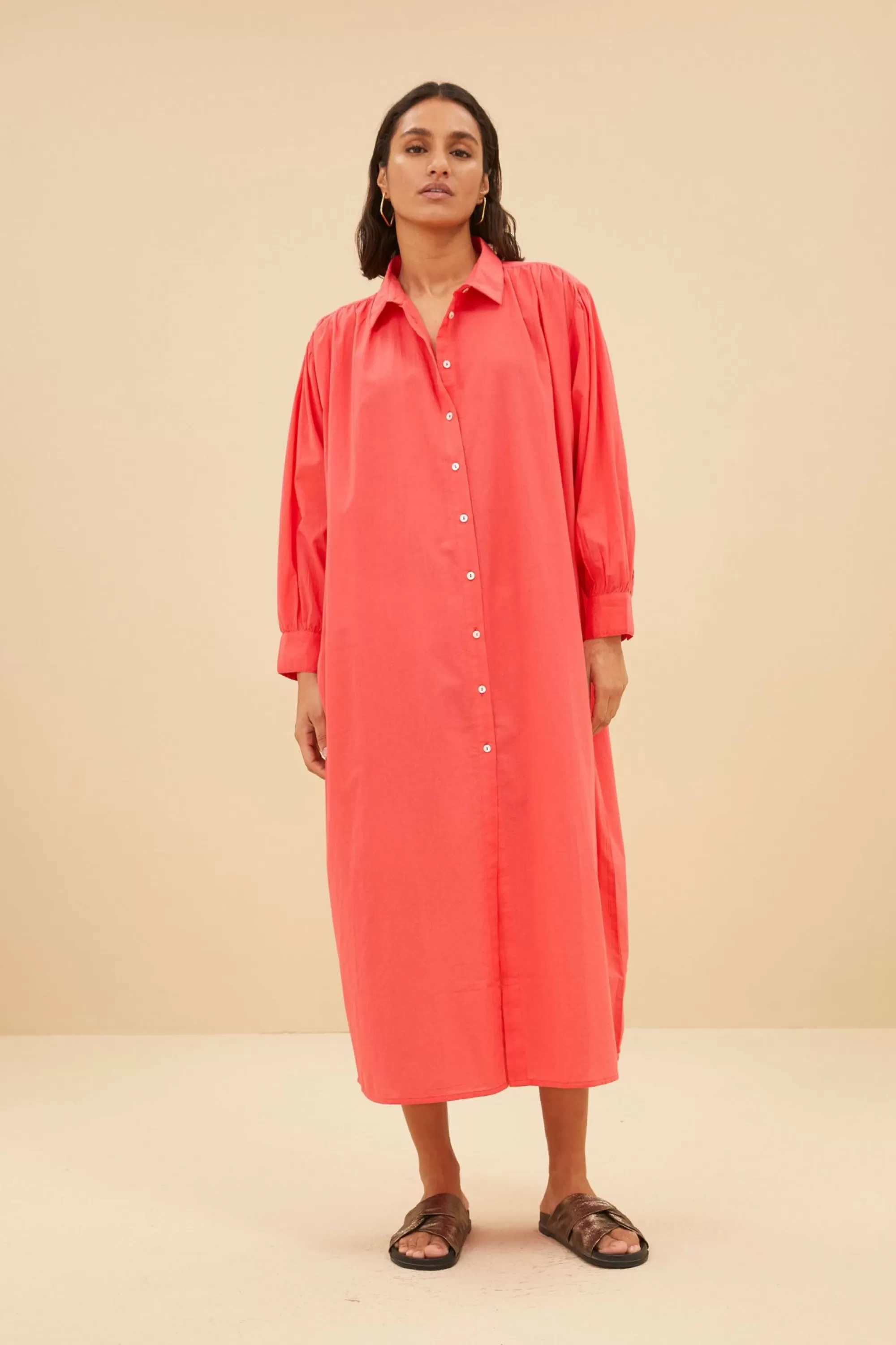 By bar Shirt Dress Poppy-Red Cheap