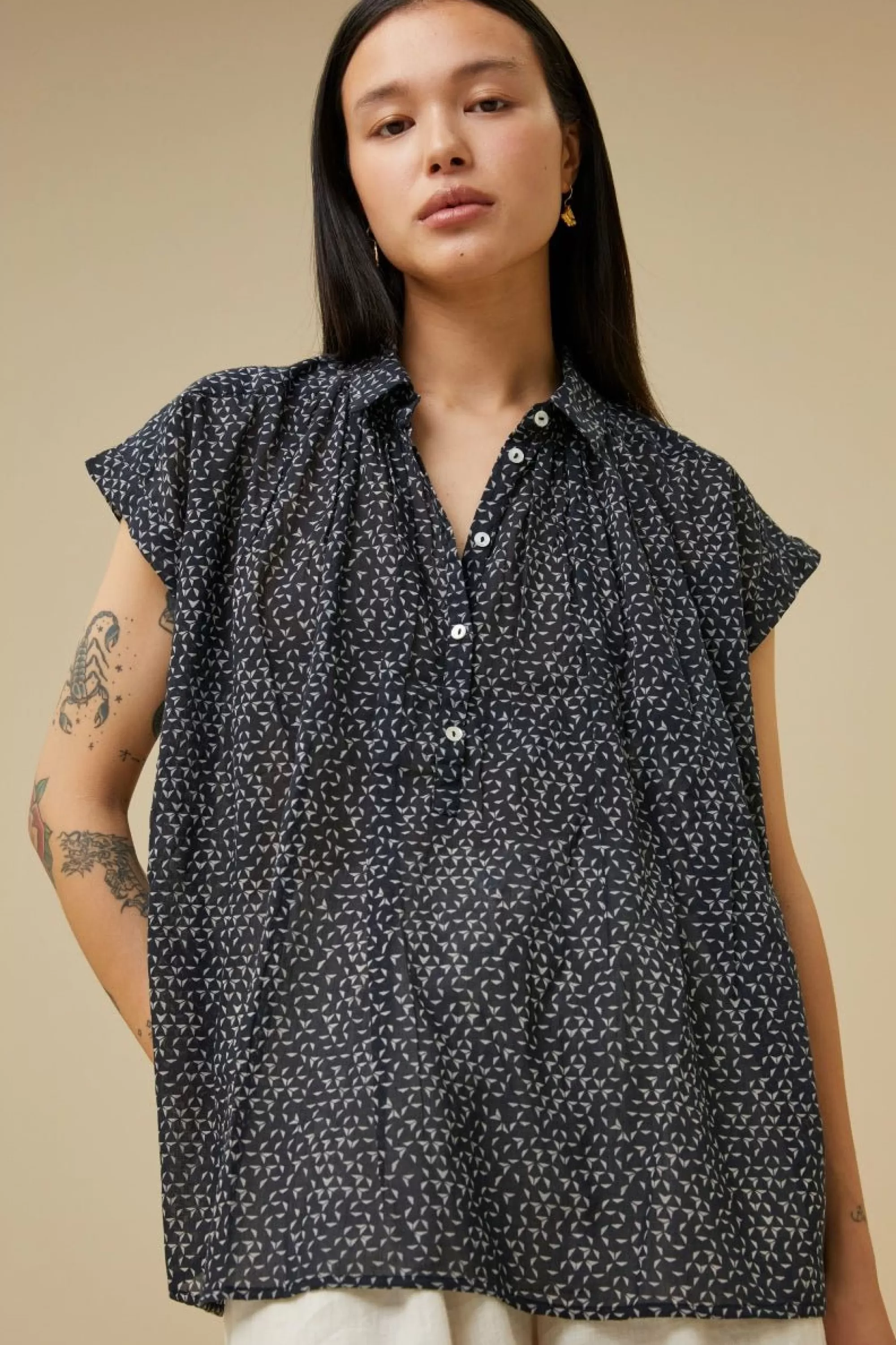 By bar Stevie Paper Blouse Paper-Print Clearance