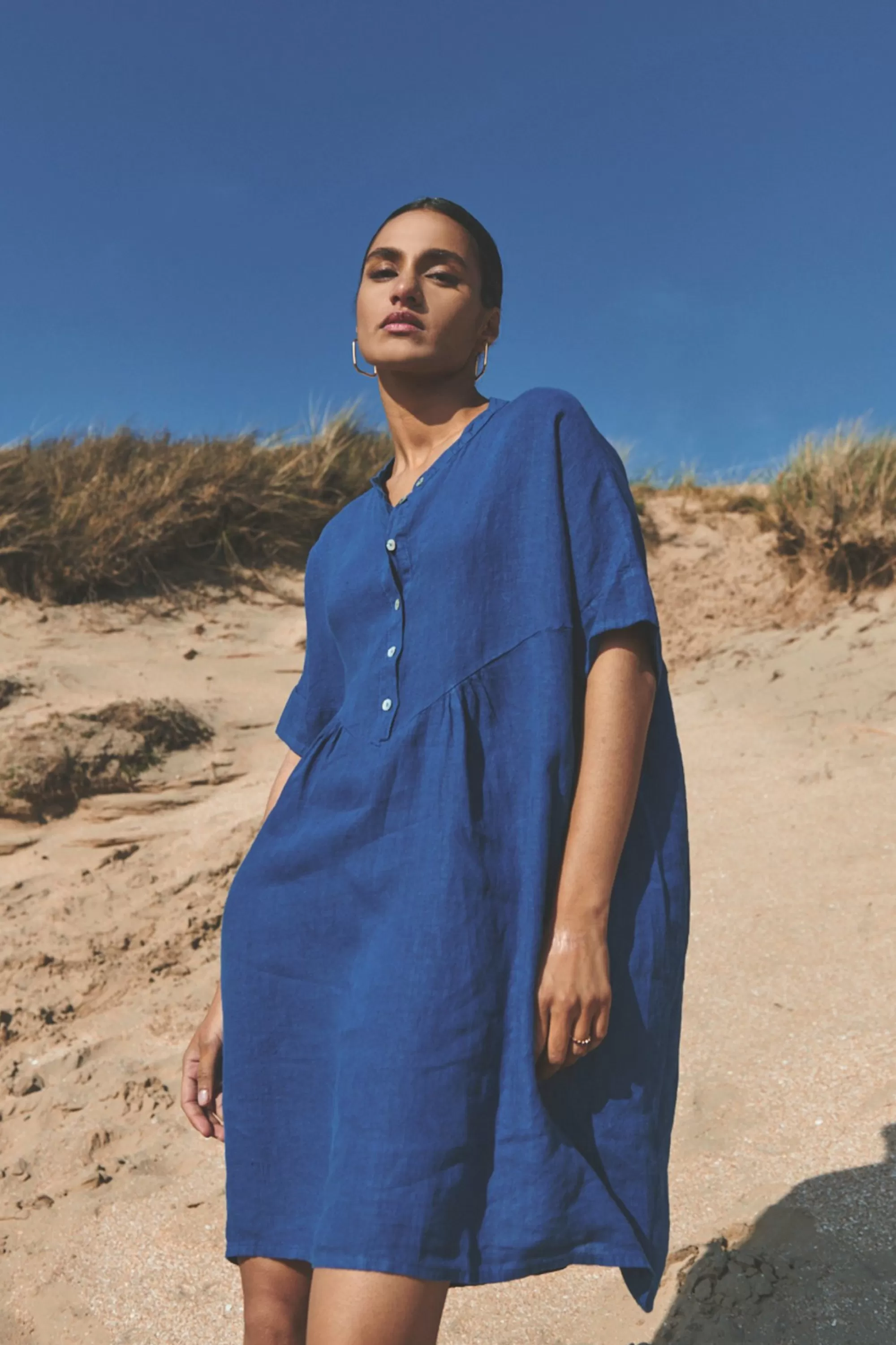 By bar Tais Linen Dress Kingsblue Outlet