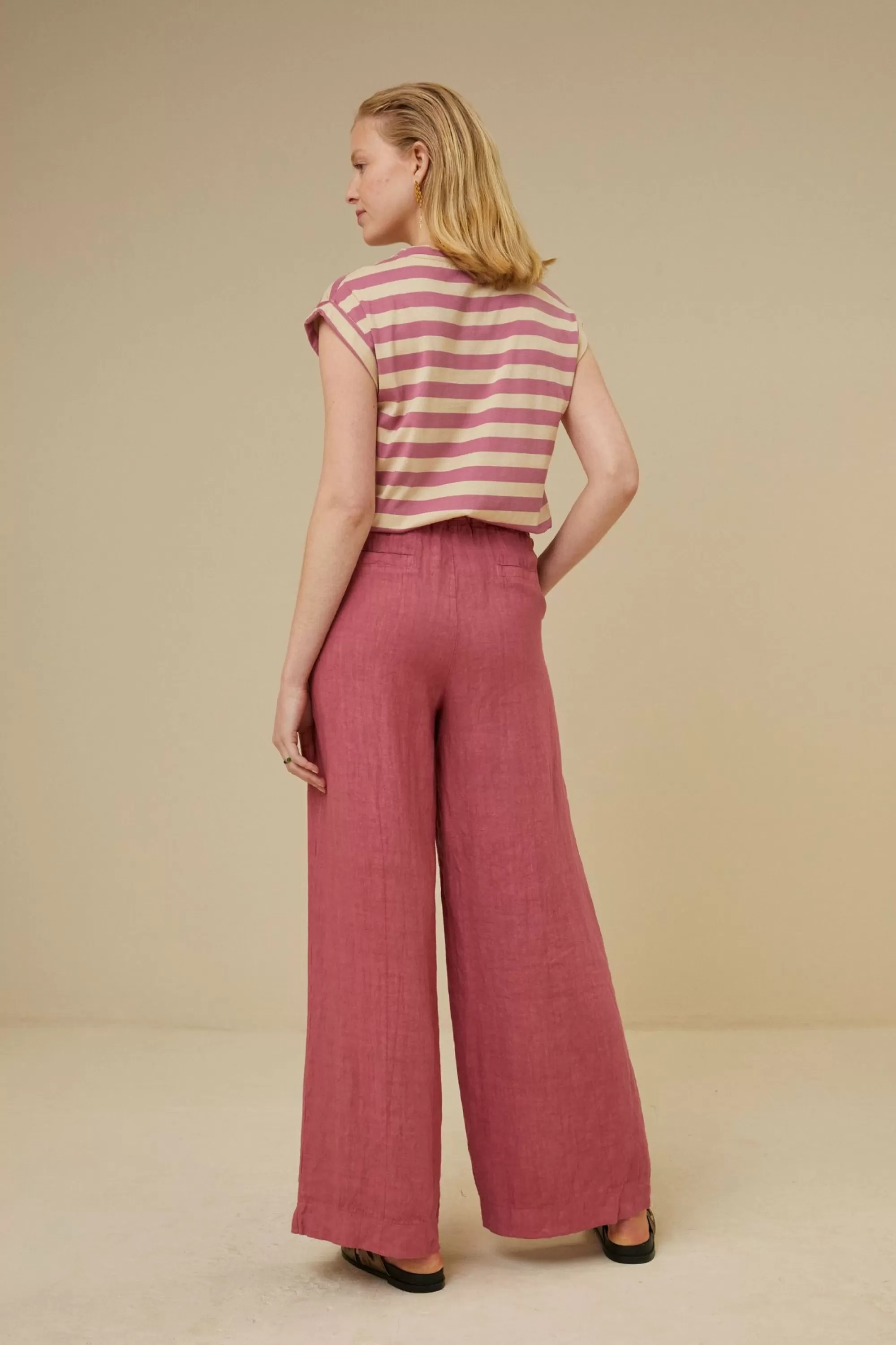 By bar Thelma Big V Stripe Top Raspberry Best Sale