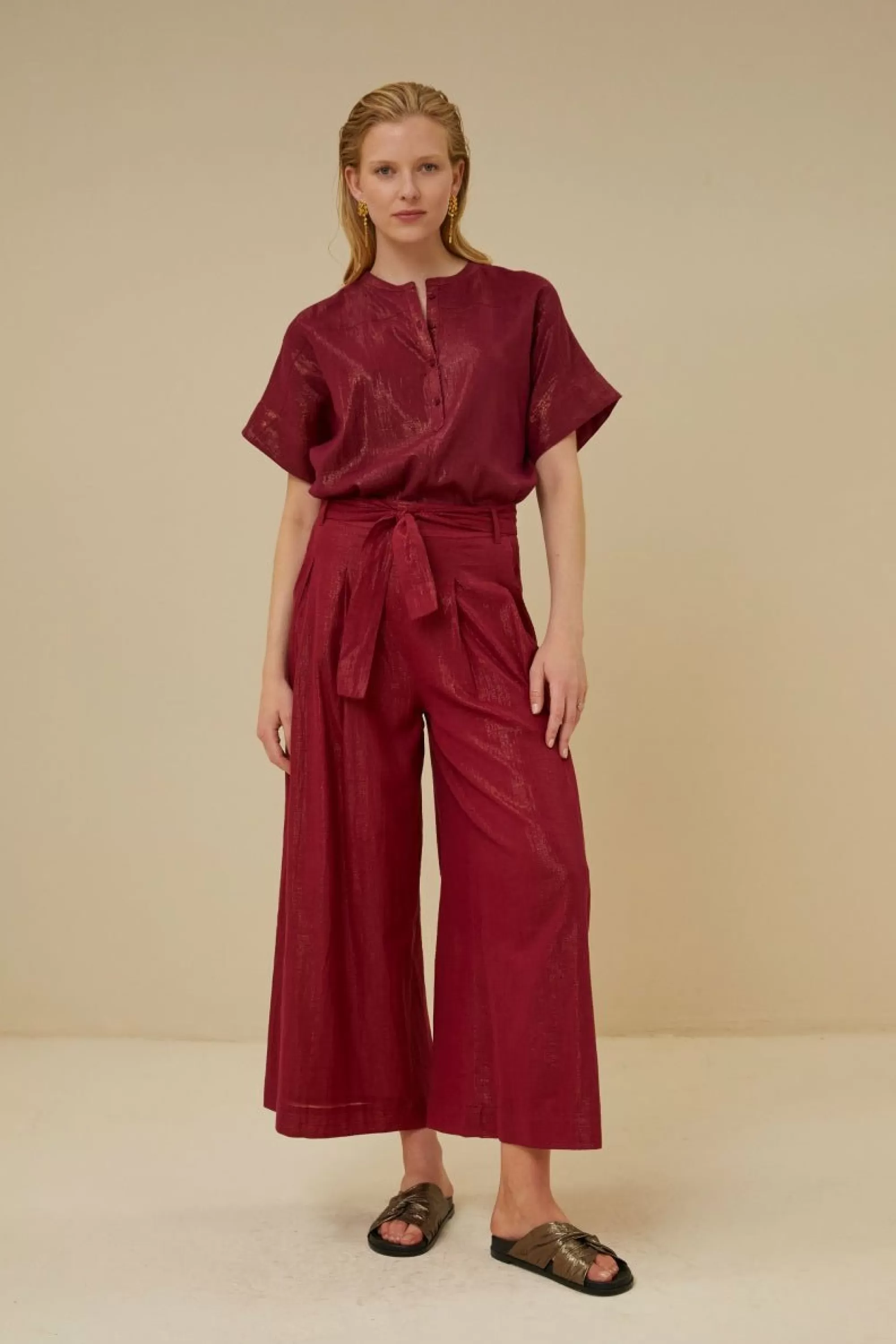 By bar Wanda Metallic Pant Grenache Discount